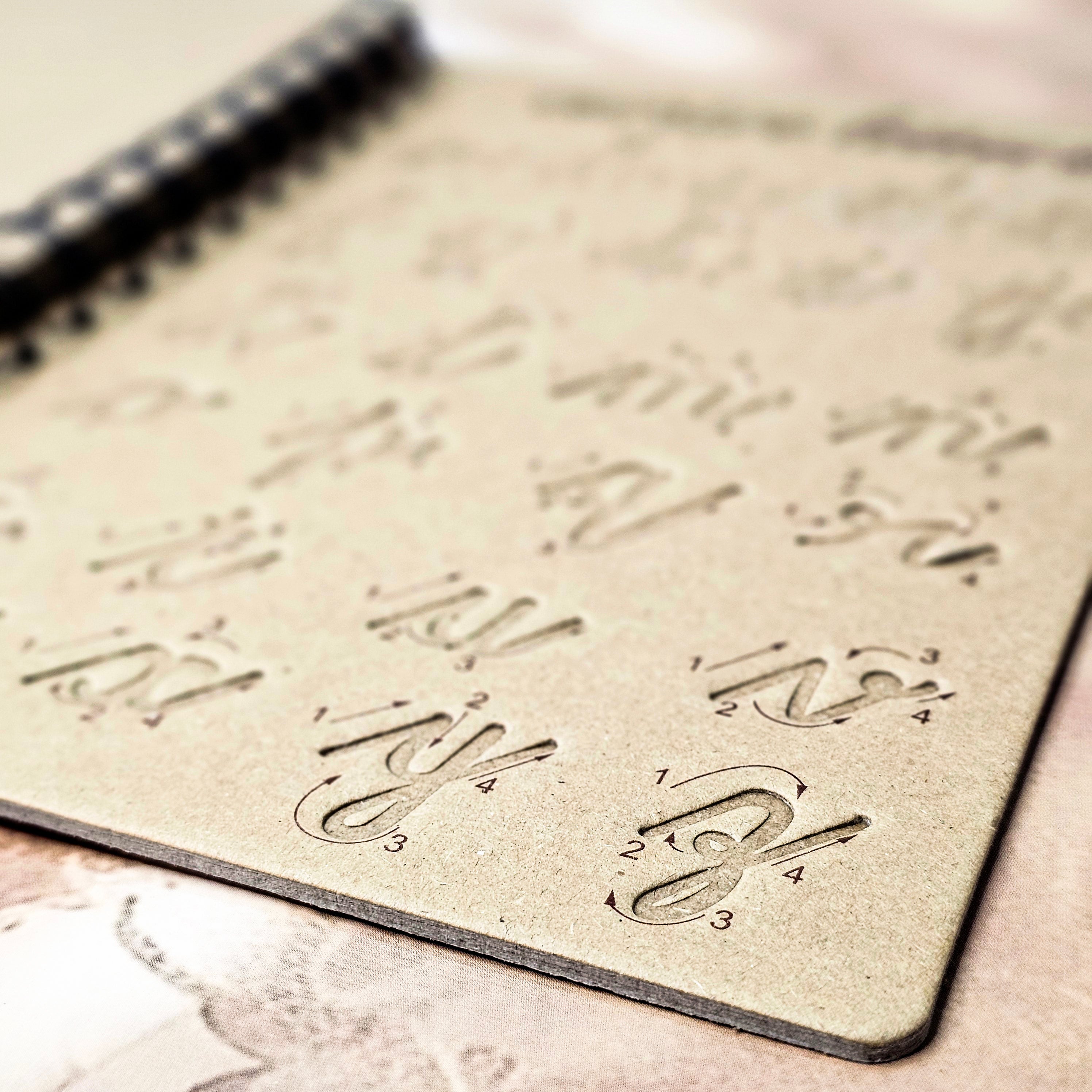Learn to Write English Alphabet tracing board for kids with "Practice Makes a Child Perfect" motto and stylus. www.usmile.toys